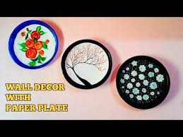 Diy Wall Decor Wall Hanging Thermocol Plate Craft Paper Plate Painting Youtube In 2020 Plate Wall Decor Diy Wall Decor Plates On Wall