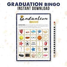They will be able to recognize the images on these cards while having fun. Graduation Bingo Class Of 2021 Printable Party Game Bundle Etsy Graduation Party Games Game Bundle Bingo Patterns