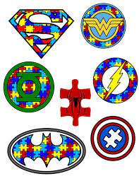 Autism Awareness Puzzle Pieces Superhero Logos Svg Pdf Png And Dxf Files Autism Awareness Autism Tattoos Autism