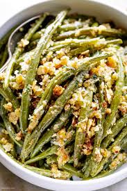 Garlic Parmesan Roasted Green Beans Recipe How To Roast Green Beans Parmesan Green Bean Recipes Parmesan Green Beans Green Bean Recipes