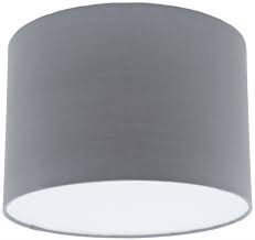 Globo 2 light flush ceiling light, square, glass shade 30cm l x 30cm w x 8cm h. Grey Light Shade