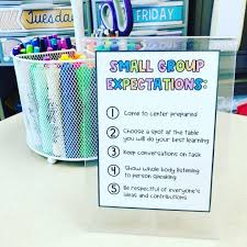 Grade3withmsp Has Small Group Expectations Displayed At Her Small Group Table It S The Perfect R 3rd Grade Classroom Teacher Classroom Classroom Small Groups