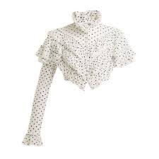 Black And White Polka Dot Short Sleeve Shirt Rodarte Flocked Polka Dot Ruffle Blouse 2 110 Liked On Polyvore Featuring Tops Blouses White Black And Roda Ruffle Blouse Black And White Blouse Rodarte