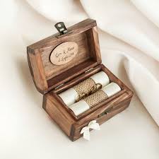 Personalized Wedding Ring Box Wooden Ring Box Ring Holder With Ribbon In Various Color Ring Personalised Wedding Ring Boxes Wedding Ring Box Wooden Ring Box