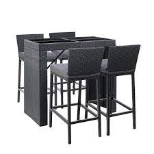 Gardeon Outdoor Bar Set Table Chairs Stools Rattan Patio Furniture 4 Seater Online Only Black Matt Blatt Outdoor Bar Sets Outdoor Bar Table Rattan Patio Furniture