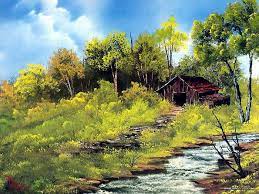 meadow stream bob ross manzara peyzaj duzenlemesi fikirleri