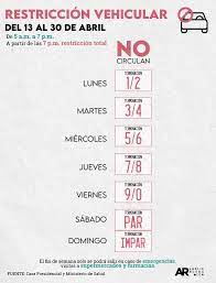 Check spelling or type a new query. A Partir Del 13 De Abril Vehiculos Tendran Prohibido Circular Dos Dias Por Semana