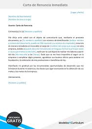 Maybe you would like to learn more about one of these? Carta De Renuncia Inmediata Descarga Gratis Ejemplo Word