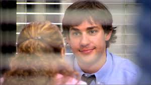 Jim Halpert And Pam Beesly During Their Game Of Jinx During Season 2 Episode Drug Testing The Office Jim Jim Pam Michael Scott