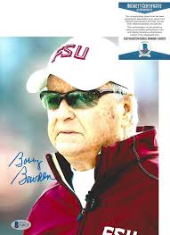 COACH BOBBY BOWDEN FLORIDA STATE SEMINOLES SIGNED 8x10 PHOTO H BECKETT COA  BAS