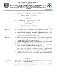Audit merupakan kegiatan mengumpulkan informasi faktual dan signifikan melalui interaksi secara sistematis (pemeriksaan, pengukuran dan penilaian yang. Sk Tim Audit Internal Puskesmas Pdf