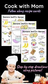 Cook With Mom Recipe Cards Color Matching Activity Picture Recipe Cards Kids Cooking Cooking With Kids Recipe For Mom Visual Recipes