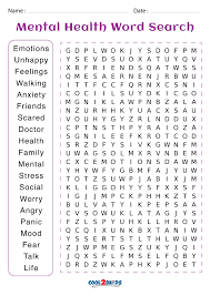 But this type of calm is more than just the feeling of serenity we're trying to achieve in our (metaphorically) stormy world. Printable Mental Health Word Search Cool2bkids
