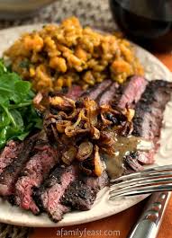 Steak Au Poivre With Crispy Shallots A Family Feast Steak Au Poivre Crispy Shallots Sizzle Steak Recipes