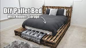 Whether you've opted for a modern scandi look, a clean, contemporary. Diy Pallet Bed With Hidden Storage Youtube