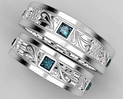 Blue Diamond Engagement Ring Set 19 Blue Diamond Wedding Band Diamond Wedding Band Sets Matching Wedding Rings