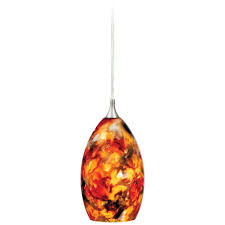 Large collection of modern funky mini pendant lights in vibrant colours, retro style ceiling pendants and the latest trend in industrial lighting pendants and utility hanging. Milano Satin Nickel Mini Pendant Ceiling Light Red Orange Glass 4 5 In W X 8 25 In H X 4 5 In D Overstock 20907042