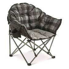 guide gear oversized club camp chair 500 lb capacity gray plaid sale at outdoorfull com camping chairs outdoor chairs folding camping chairs