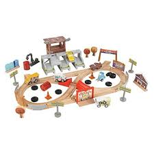 50 Pieces Including Track Scenery And Characters Sturdy Wood Construction Stadium Seating For Spectator Cars Toy Car Racing Disney Pixar Cars Pixar Cars