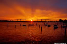 Lusby is a place in calvert county, maryland, united states. Sunset Over The Thomas Johnson Bridge Solomon S Island Md Sunset Landscape Outdoor