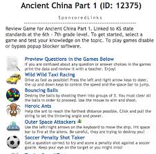 This grade focuses on how to do science, social and historical aspects, facts and concepts. Ancient China Part 1 Games Id 12375 Ancient China 6th Grade Social Studies Classroom Fun