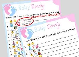 You can easily print these games using a. Baby Shower Emoji Pictionary Game 25 Pack Premium Card Stock Centali Inc
