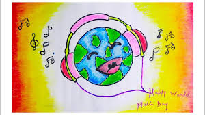 'we hope that this first international music day. World Music Day Poster Drawing With Oil Pastels Colour Mimoh Art Youtube