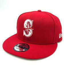 Seattle Mariners New Era All Red With White Logo 9fifty Adjustable Snapback Hat In 2021 White Logo Hat Stores Hats
