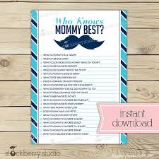Little Man Who Knows Mommy 39 S Best Game Printable Mustache Baby Shower Game Instant Download B Mustache Baby Shower Baby Shower Boy Baby Shower Themes
