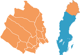 Norrbottens län är stort, 25 % av sveriges yta och därmed största län i landet. Norrbottens Lan Regionfakta