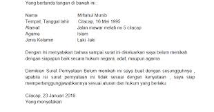 Contohnya ketika melamar pekerjaan, kita akan mudah dipercaya terkait status mapun komitmen kita. Contoh Surat Pernyataan Belum Menikah Untuk Melamar Kerja Bloggadogado