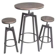 Zenvida 3 Piece Round Pub Table And Stool Set Wood Top Metal Bar Bistro Round Pub Table Pub Table And Stools Pub Table Sets