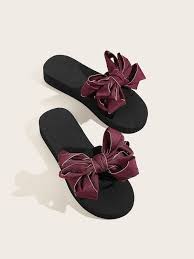 Bow Decor Open Toe Sliders Shein Open Toe Sliders Slippers