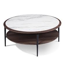 Rustic coffee table, black metal hairpin legs with round elm wooden top. Gamet Round Coffee Table