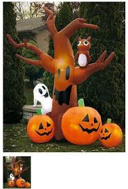 By poofrabbit in living halloween. Halloween Inflatable Tree Outdoor Lighted Yard Decor Ghost Pumpkins Spooky New Halloween Lawn Decorations Halloween Yard Decorations Halloween Inflatables