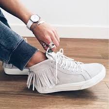 Black And White Vans High Tops Womens The Sk8 Hi Moc Combines The Legendary Vans Lace Up High Top With A Stylish Moccasin Inspired Fringe It Also Features Suede Women Shoes Shop Womens Shoes Shoes