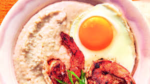 Roasted Banana Grits with Seasoned Shrimp | The Splendid Table