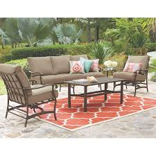 Home Decorators Collection Gabriel Bronze 4 Piece Espresso Outdoor Patio Deep Seating Set With Beige Cushio Patio Decor Patio Sectional Outdoor Patio Furniture