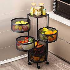 There is a paper towel holder in the center and a regular bar below it for dishtowels. Amazon Com Kitchen Storage Rack Rotating Vegetable Rack Floor Standing Multi Layer Kitchen Storage Rack Household Storage Shelf For Kitchen Living Fruit Vegetable Snack Stand 90cm 35 4in Home Kitchen