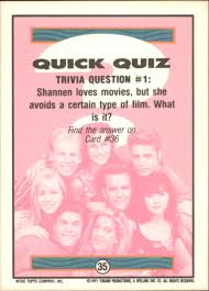 It's actually very easy if you've seen every movie (but you probably haven't). Cromos No Deportivos Quick Quiz 53 Beverly Hills 90210 Topps 1991 Trading Card Cultura Gobiernodechalco Gob Mx
