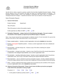 Colorado School Of Mines Exemption Request Form