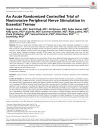 Pdf An Acute Randomized Controlled Trial Of Noninvasive Peripheral Nerve Stimulation In Essential Tremor Peripheral Nerve Stimulation In Essential Tremor