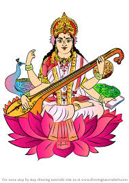 Free funny cartoon character drawing. Learn How To Draw Saraswati Hinduism Step By Step Drawing Tutorials