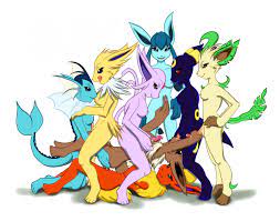 4 fingers anthro black fur blue eyes blue fur blue skin breasts  brown eyes closed mouth color eevee eeveelution erection espeon fellatio  flareon fur furry furry breasts furry ears