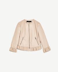 Image 8 Of Leather Effect Frilled Jacket From Zara Frill Jackets Clothes Girls Jeans