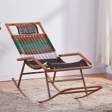 Lounge Chair Lunch Break Nap Chair Balcony Home Leisure Chair Beach Portable Chair Lazy Rocking Chair Folding In 2020 Rocking Chair Leisure Chair Portable Chair