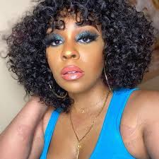 5x5 Lace Closure Wig Loose Curly BOB With Bang BOBLCB55