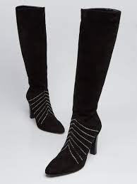 Yves Saint Laurent Black Suede And Crystal Lily 95 Boots Size 8 38 5 Yoogi S Closet