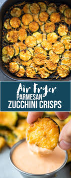 Air Fryer Zucchini Parmesan Crisps Gimme Delicious In 2020 Zucchini Parmesan Crisps Parmesan Zucchini Parmesan Crisps