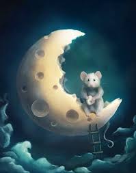 If The Moon Were Cheese You Better Believe That The Mice Would Find It They Are Good At That They Are Whimsical Art Moon Art Art